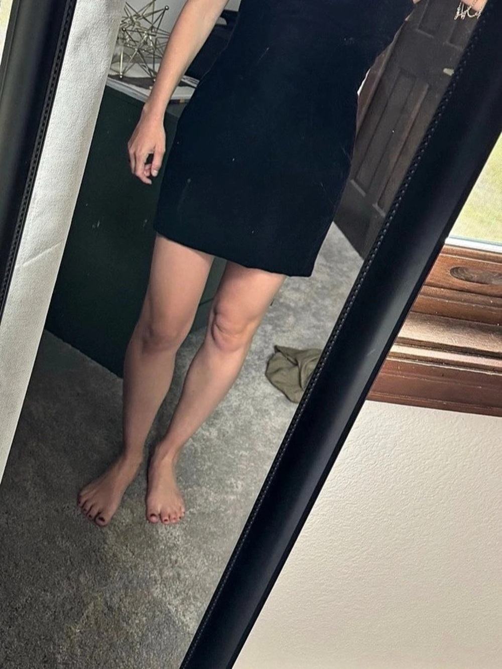 Victor Costa Black Velvet Mini Dress